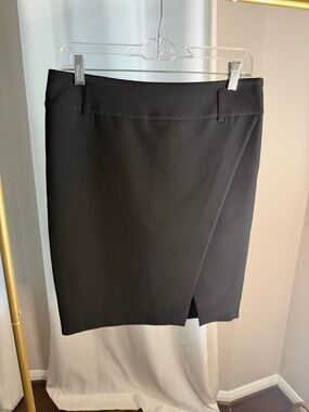 Express Black Wrap-Front Pencil Skirt